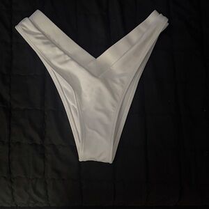 White v cut cheeky Bikini Bottom